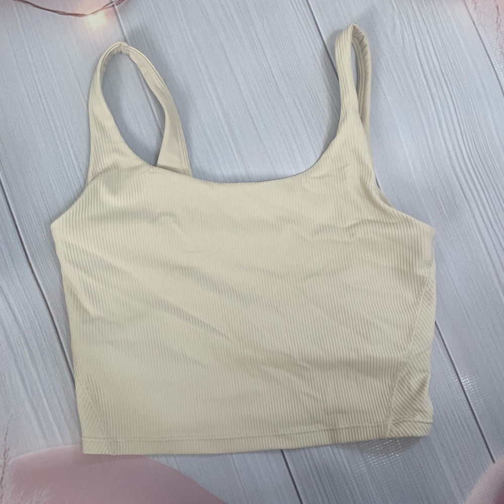 Old navy Cream Ribbed sports bra